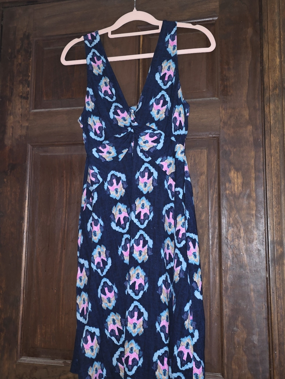 NiC ZOE Size M womans Tank Dresa Blue Floral Print One-Piece Dress